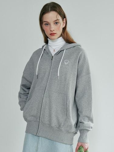 Heart Logo Oversized Triple-Layered Zip Up Hoodie [] - LuluChou - Modalova