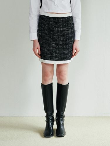 Bling Metallic High-Waisted Tweed Skirt [] - LuluChou - Modalova