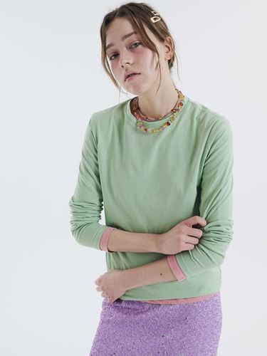 Round Neck Premium Cotton Long Sleeve T-shirt [Light Green] - VOYONN - Modalova