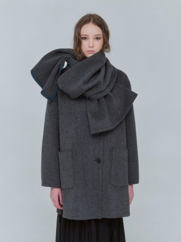 Double-sided Wool Scarf Outer [Grey] (0132) - VOYONN - Modalova