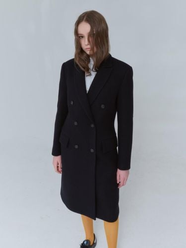 Long Middle Wool Slim Fit Coat [Navy] (0130) - VOYONN - Modalova