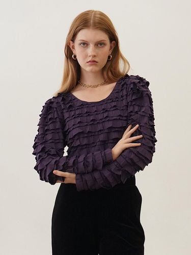 Ruffled Lace Purple Top - MUSE BY ROSE - Modalova