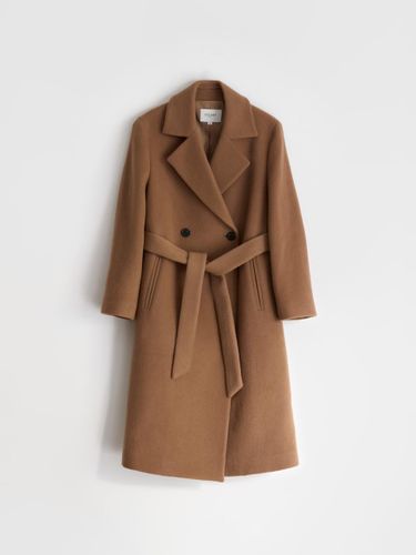 Handmade Double-breasted Wool Coat [Camel] - COLIZET - Modalova