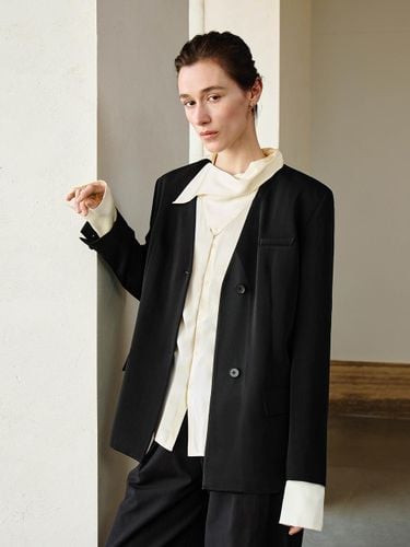 Commuter Classic Tailored Blazer [Black] - yyiam - Modalova