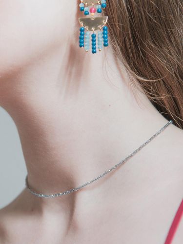 Layered Crystal Satin Necklace - L’OMBRILLANT - Modalova