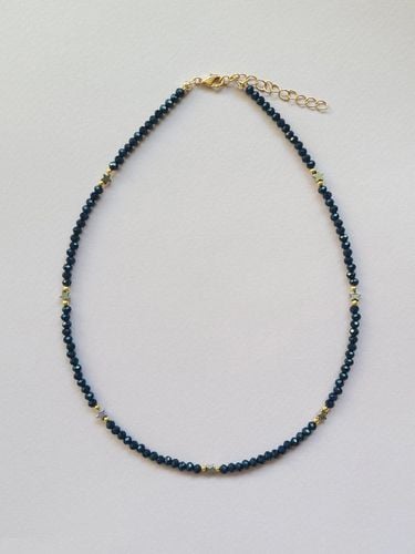 Crystal Star Gold Ball Necklace [Navy] - L’OMBRILLANT - Modalova