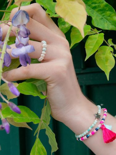 Vintage-inspired Pearl Sterling Silver Ring [GREEN] - L’OMBRILLANT - Modalova