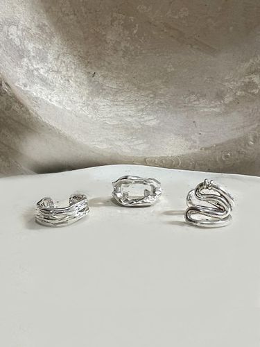 Silver Plated Three-Piece Ear Cuff Set - REINDEER - Modalova