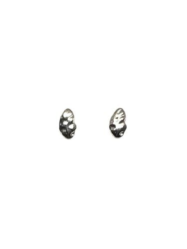 Leaf Embossed Sterling Stud Earrings - A BIT MOR - Modalova