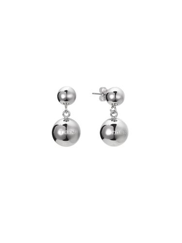 Silver Spherical Statement Earrings [Silver Beige] (TEDSVW14037M) - Tirr Lirr - Modalova