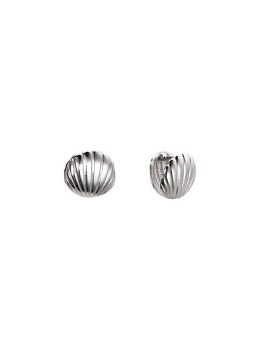 Voluminous Double-sided Shell Silver Earrings [Beige] (TEDSVW14033M) - Tirr Lirr - Modalova