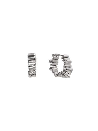 Silver Volume Wave Layered Earrings [Silver beige] (TEDSVW14030M) - Tirr Lirr - Modalova