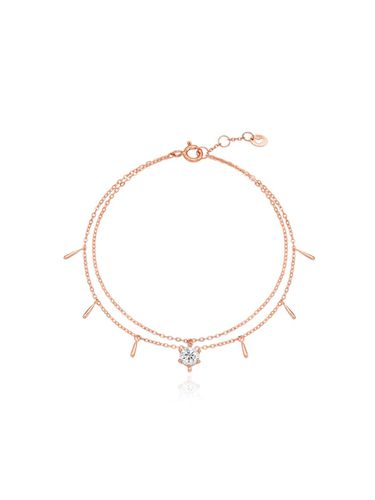 Stick Bar Round Cubic Bracelet [Silver Pink] (TBSSVP10671M) - Tirr Lirr - Modalova