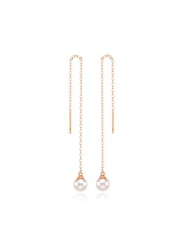 K Adjustable Drop Pearl Earrings [Pink Gold] (TEPK4P03149M) - Tirr Lirr - Modalova