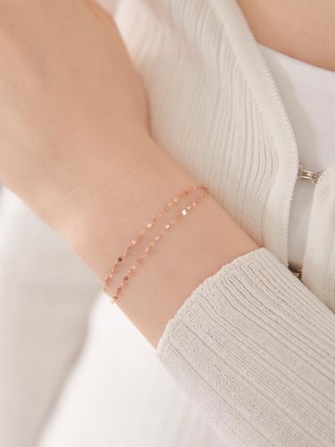 K Gold Delicate Adjustable Bracelet [Rose Gold/Yellow Gold] - dmoment - Modalova