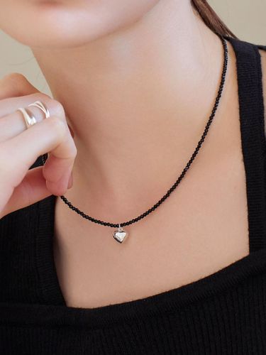 Sterling Heart Crystal Necklace [Black] - dmoment - Modalova