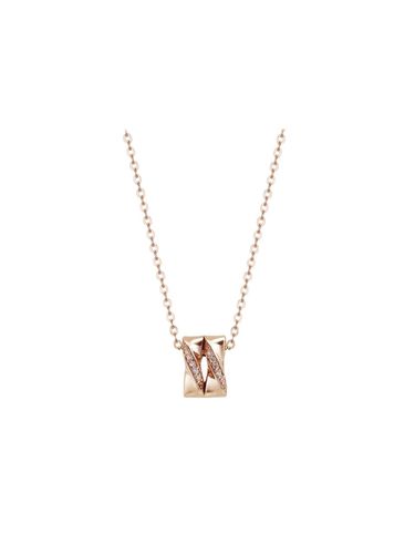 K Pink Gold Cubic Zirconia Double Ever Necklace (TNTK4P02756M) - Tirr Lirr - Modalova