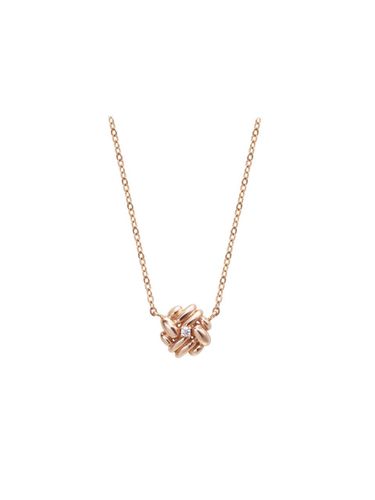 K Pink Gold Cubic Zirconia Delicate Necklace (TNTK4P02753S) - Tirr Lirr - Modalova