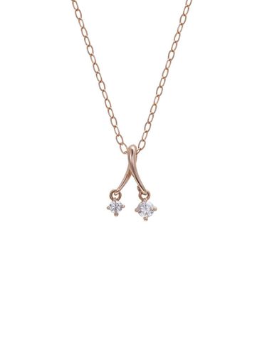 K Pink Gold Cubic Zirconia Gloria Necklace (TNTK4P02747S) - Tirr Lirr - Modalova