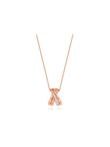 Luminous Flow Cubic Zirconia Silver Necklace [Pink] (TNTSVP02740S) - Tirr Lirr - Modalova