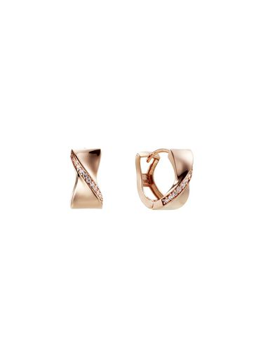 K Pink Gold Cubic Zirconia Lever Back Earrings [Pink] (TETK4P02580M) - Tirr Lirr - Modalova