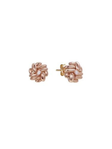 K Pink Gold Cubic Zirconia Star Earrings (TETK4P02572S) - Tirr Lirr - Modalova