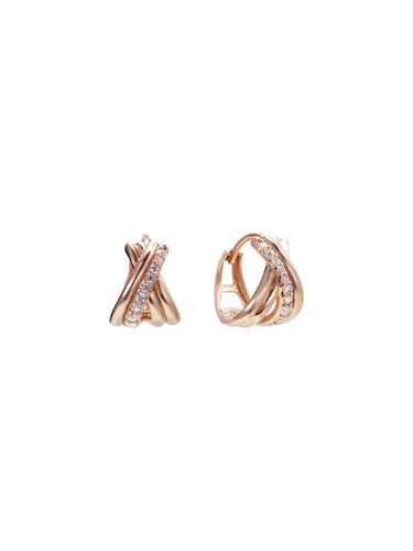 K Pink Gold Luminous Flow Cubic Zirconia Earrings (TETK4P02740S) - Tirr Lirr - Modalova