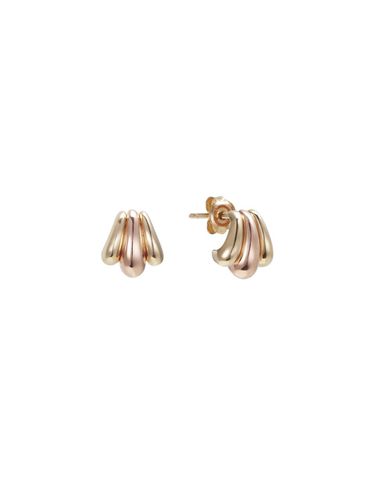 K Two-Tone Gold Luminous Bloom Floral Earrings (TETK4C02739S) - Tirr Lirr - Modalova