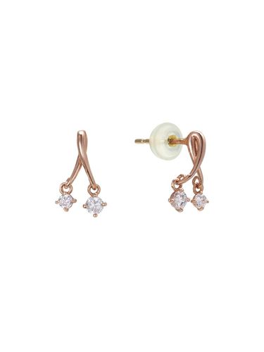 K Pink Gold Cubic Zirconia Drop Earrings (TETK4P03880S) - Tirr Lirr - Modalova