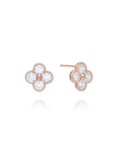 K Korean Custom Delicate Earrings [Yellow/Rose Gold] - dmoment - Modalova