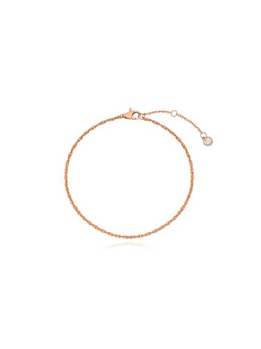 K Pink Gold Rope Chain Cubic Zirconia Bracelet (TBTK4P00886M) - Tirr Lirr - Modalova