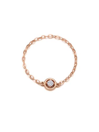 K Soft Prong Chain Ring [Pink Gold] (TRSK4P21100M) - Tirr Lirr - Modalova