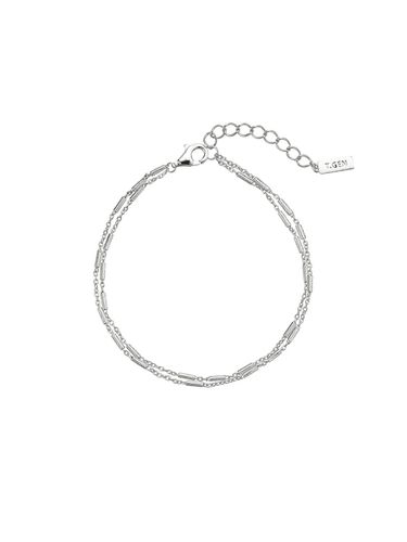 Silver Stick Point Chain Bracelet [Beige] (TBSSVW14061M) - Tirr Lirr - Modalova