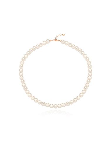 Standard 8mm Pearl Silver Necklace [Pink] (TNSSVP13928M) - Tirr Lirr - Modalova