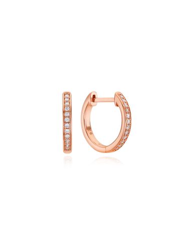 Sterling Silver One-Touch Cubic Zirconia Earrings [Pink] (TESSVP15523) - Tirr Lirr - Modalova