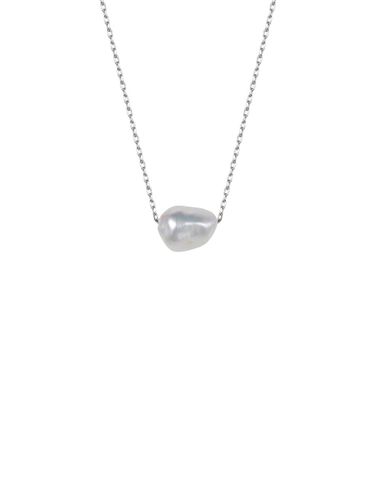 Freshwater Pearl Silver 925 Necklace [Beige] (TNSSVW14042M) - Tirr Lirr - Modalova