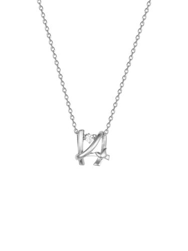 Stone Tulip Silver 925 Necklace [Silver beige] (TNPSVW00262S) - Tirr Lirr - Modalova