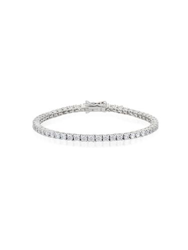 Mm Cubic Stone Tennis Bracelet [Silver Beige] (SBSSVW00512M-2.5-M) - Tirr Lirr - Modalova