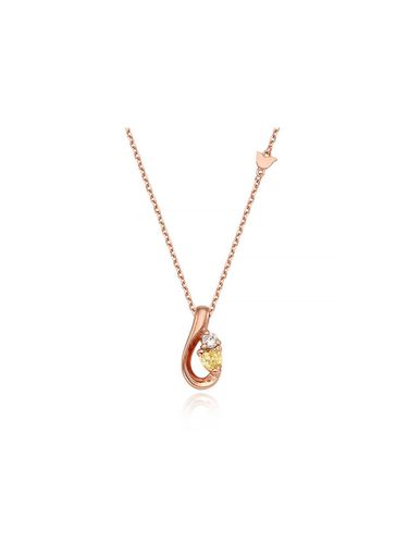 Silver Color-Changing CZ Delicate Necklace [Pink] (TNSSVP5793M-1) - Tirr Lirr - Modalova