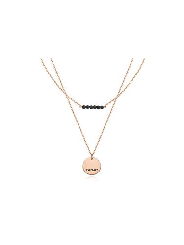 Natural Black Spinel Sterling Silver Necklace [Pink] (TNSSVP13459M) - Tirr Lirr - Modalova