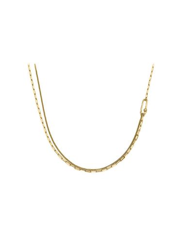 Double Chain Silver Necklace (TNSSVG11974M) - Tirr Lirr - Modalova