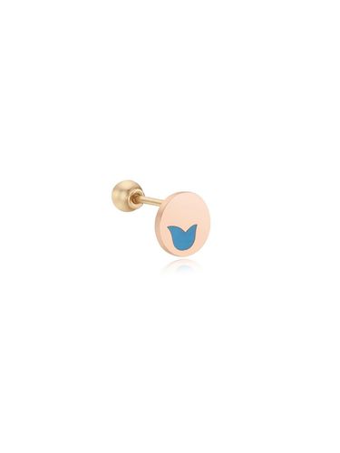 K Pink Gold Circle Tulle Piercing [Sky Blue] (TESK4P20583M-S) - Tirr Lirr - Modalova