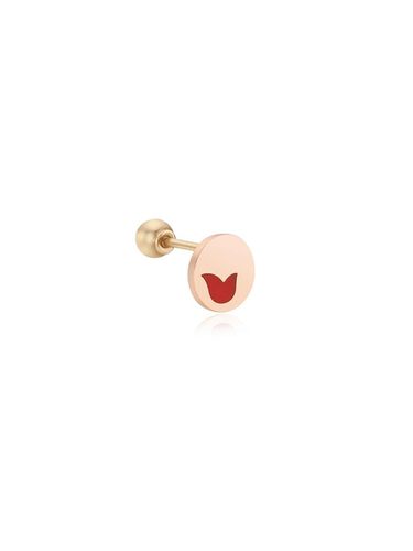 K Pink Gold Circle Tulip Piercing [RED] (TESK4P20583M-R) - Tirr Lirr - Modalova