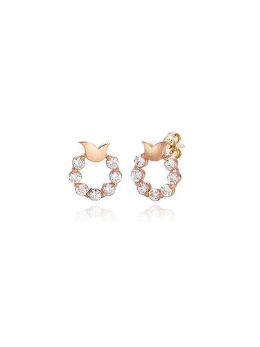 K Pink Gold Tulip Cubic Zirconia Earrings (TESK4P00004S) - Tirr Lirr - Modalova