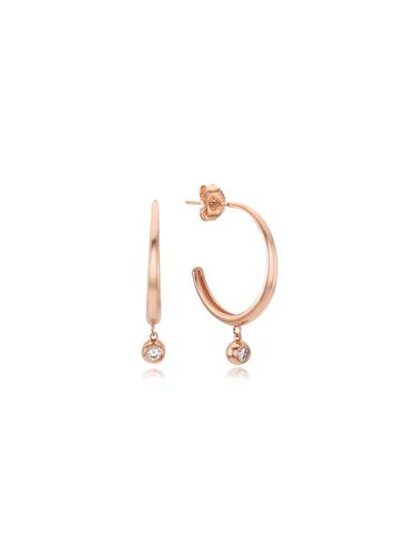 Simple Delicate Hoop Earrings [Silver Pink] (TESSVP11737M) - Tirr Lirr - Modalova