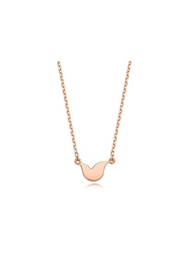 Sterling Silver Minimalist Flat Tulip Necklace [Pink] (TNSSVP11978S) - Tirr Lirr - Modalova