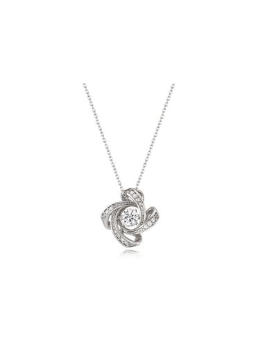 Ribbon Dancing Delicate Necklace [Silver beige] (TNSLS0216M) - Tirr Lirr - Modalova