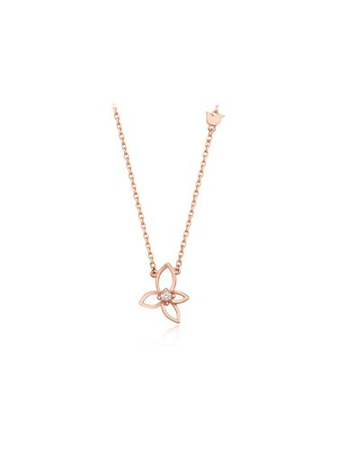 Floral Mini Sterling Silver Necklace [Pink] (TNSSVP11753S) - Tirr Lirr - Modalova