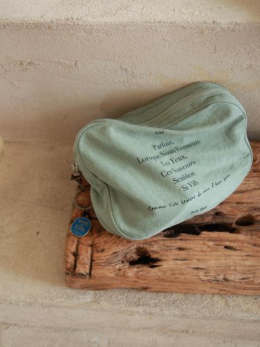 Vintage European Eco-Friendly Linen Pouch [GREEN] - HOTEL PARIS CHILL - Modalova