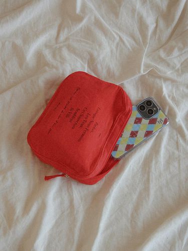 Lightweight French Linen Travel Pouch [RED] - HOTEL PARIS CHILL - Modalova